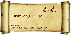 Lukácsy Lilla névjegykártya